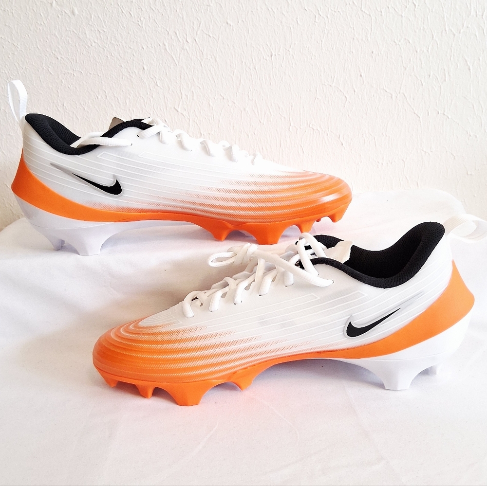 Nike Vapor Speed 3 White Orange Football Cleats - Picture 3 of 11